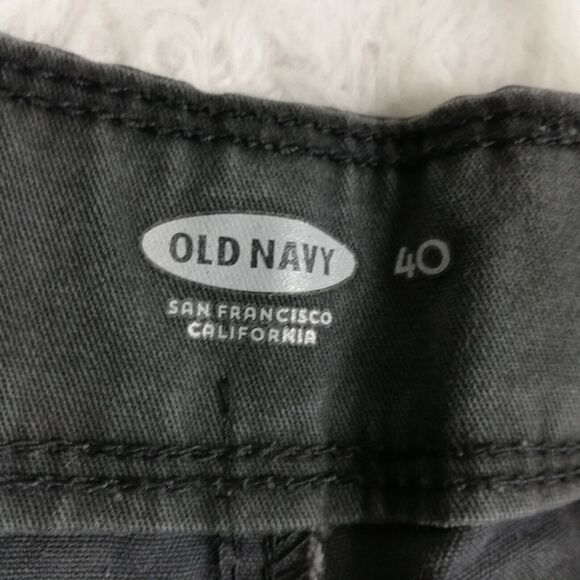 Old Navy Shorts Chino Khaki Broken In Midnight Oil Gray Classic Casual 40 New‎ - Picture 7 of 10